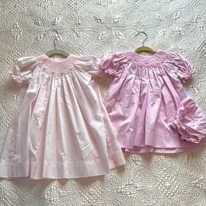 Two Pink Smocked Dresses